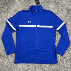 Under Armour Men's Team Knit Warm-Up Full Zip Jacket Royal Blue Classic Size L
